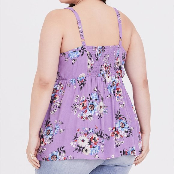 TORRID CREPE BABYDOLL TANK - Picture 3 of 4